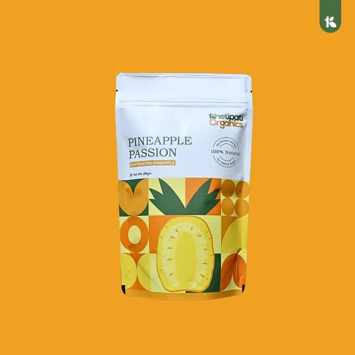 Khetipati Organics Pineapple Passion – Dehydrated Pineapple Healthy Dried Fruit Snack