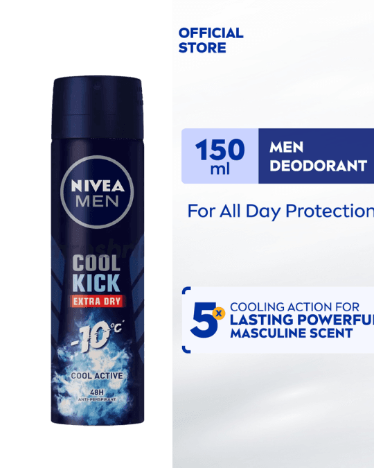 NIVEA MEN Cool Kick 150ml deodorant spray.