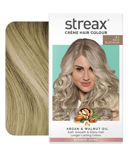 Streax Crème Hair Colour in shade 9.1 Rich Platinum .