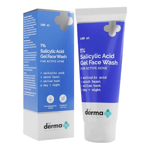 The Derma Co 1% Salicylic Acid Gel Face Wash for Active Acne | 100 ml