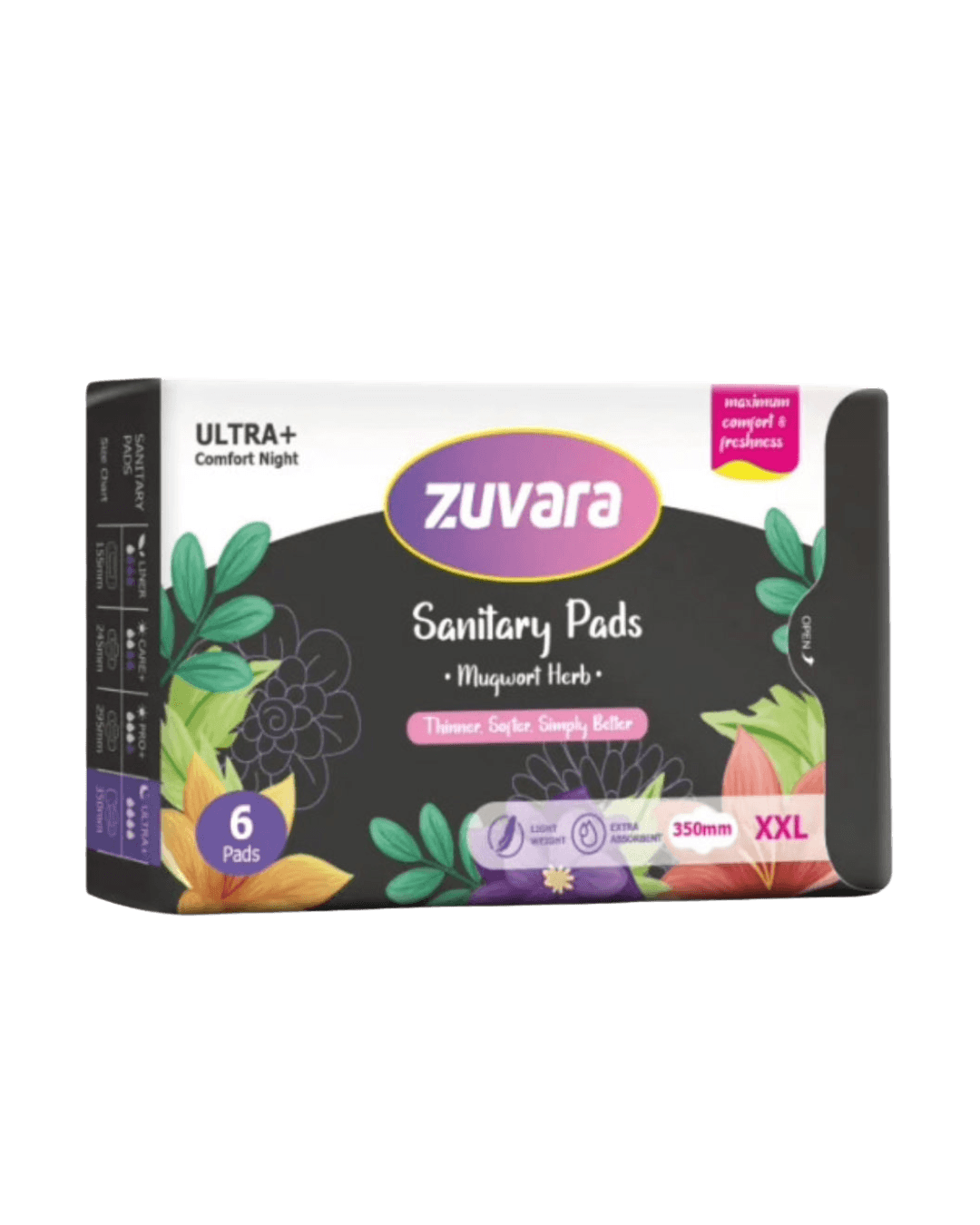 Zuvara Sanitary Pads | Ultra+| XXL | 350 mm | 6pcs
