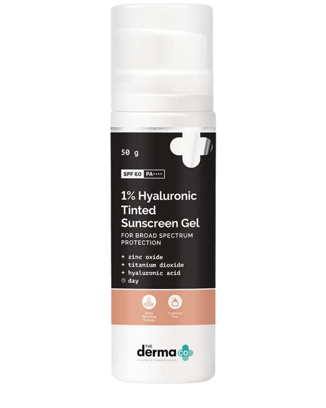 The Derma Co | 1% Hyaluronic | Tinted Sunscreen Gel | Broad Spectrum Protection | SPF-60 | 50g