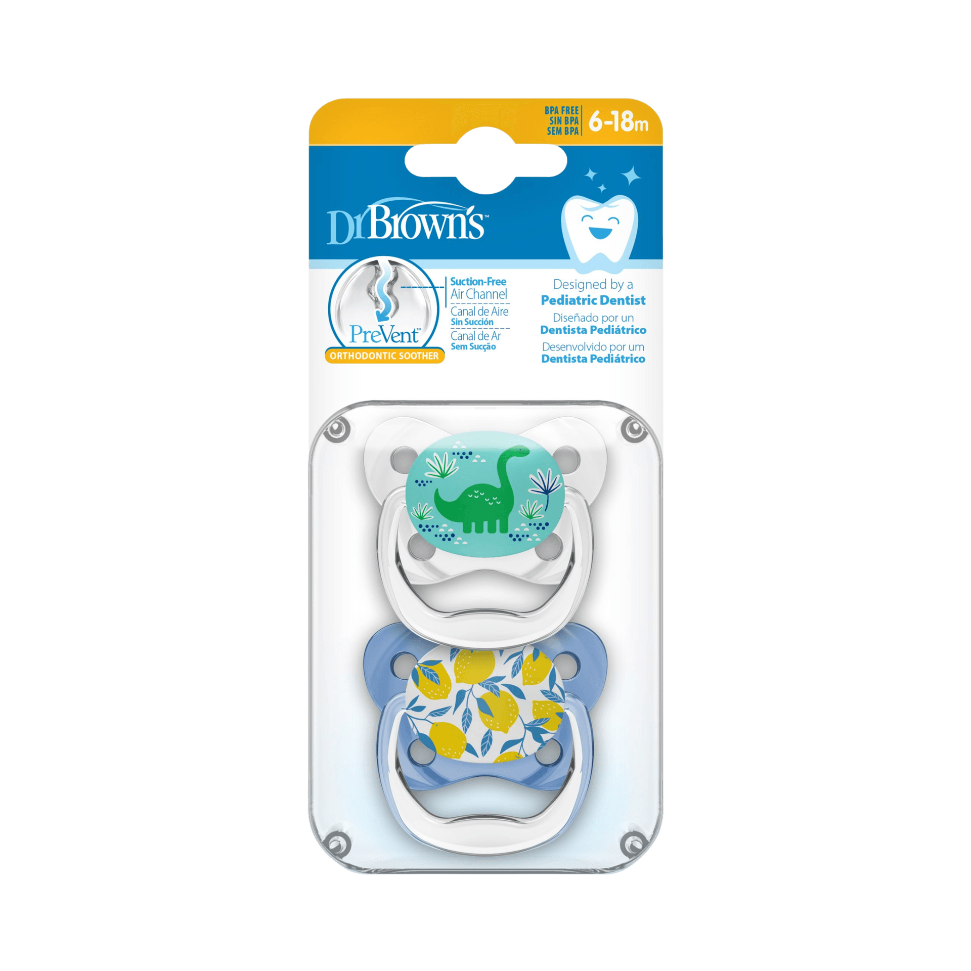 Dr Brown's Prevent Butterfly Soother Stage 2 Blue 2-Pack (6-18m)