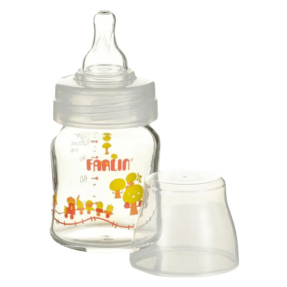 Farlin | Crystal Clear Wide Neck | 0M+ | Small Feeding Glass Bottle | 120Ml