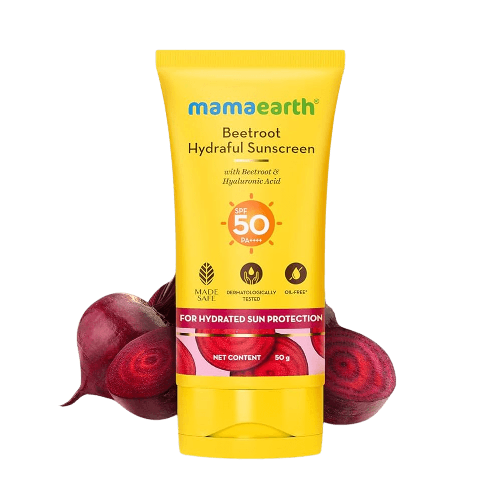 Mamaearth | Beetroot Hydraful Sunscreen | Hyaluronic Acid | 50 g