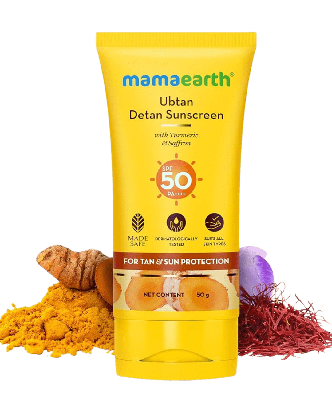 Mamaearth | Ubtan Detan Sunscreen | Turmeric Saffron | 50 g