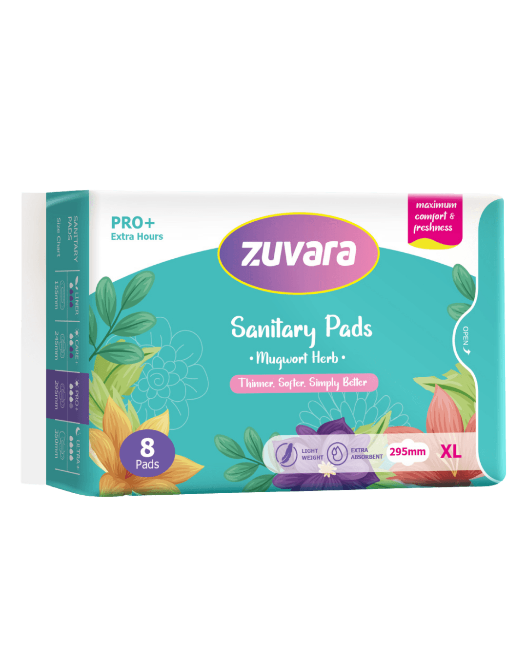 Zuvara | Sanitary Pads - XL | 295 mm | Pro+| 8pcs