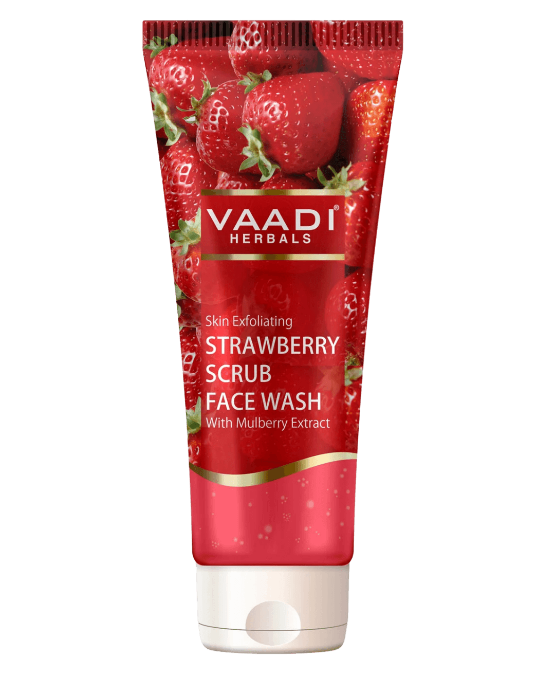 Vaadi Herbals | Strawberry Scrub Face Wash | with Mulberry Extract | 60 ml