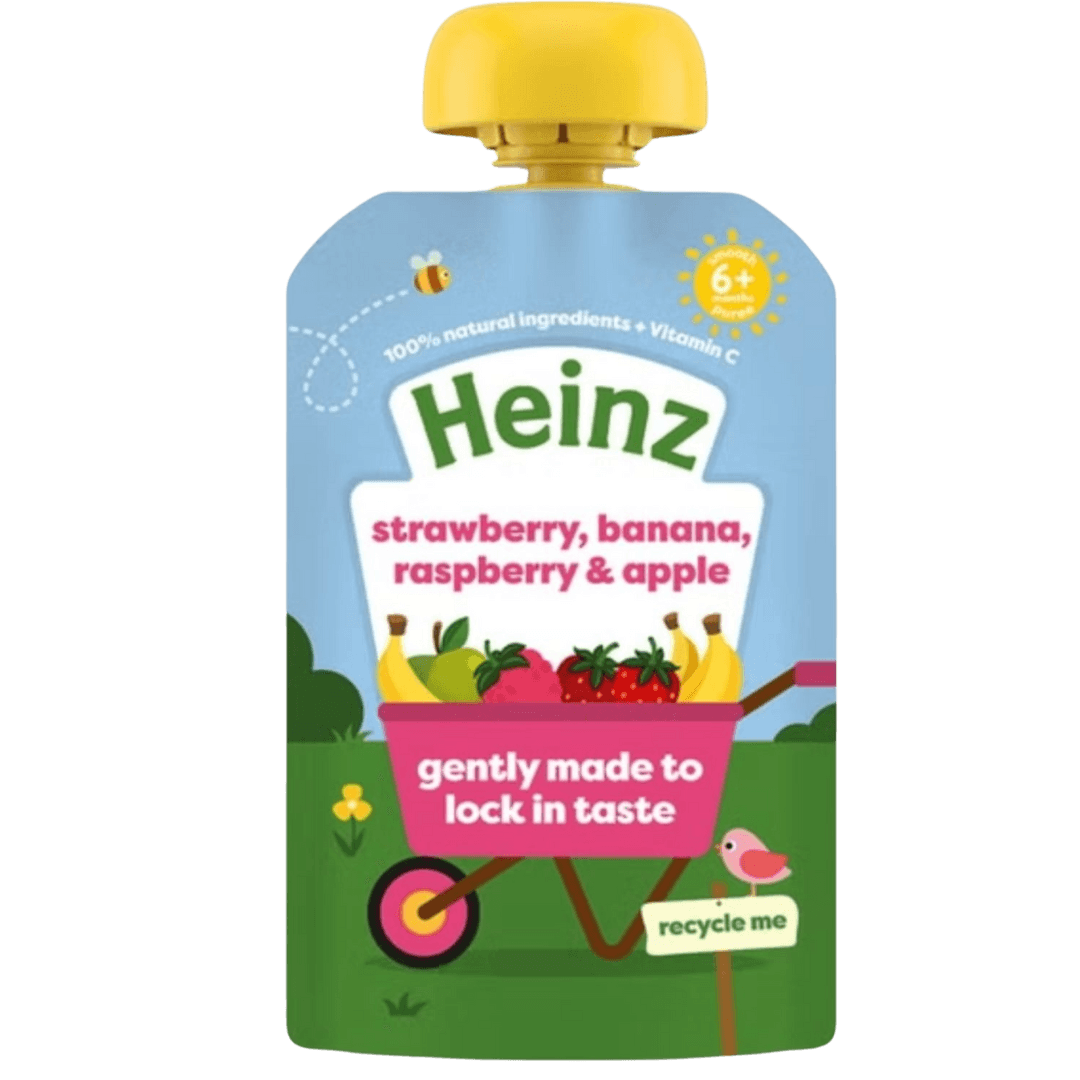 Heinz Strawberry, Banana, Raspberry & Apple Baby Food Fruit Puree Pouch | 100GM