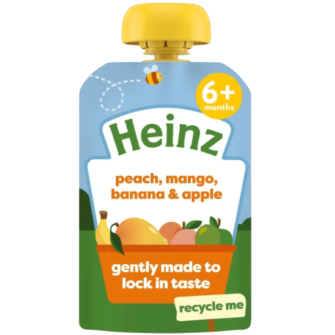 Heinz Peach, Mango, Banana & Apple Baby Food Fruit Puree Pouch | 100GM