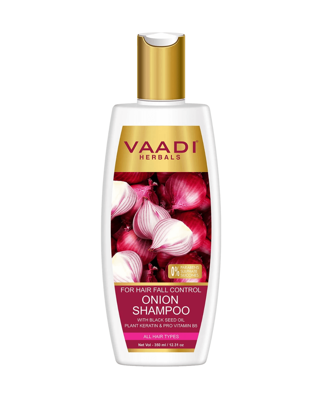Vaadi Herbals | Onion Shampoo | with Plant Keratin & Pro Vitamin B5 | 350 ml