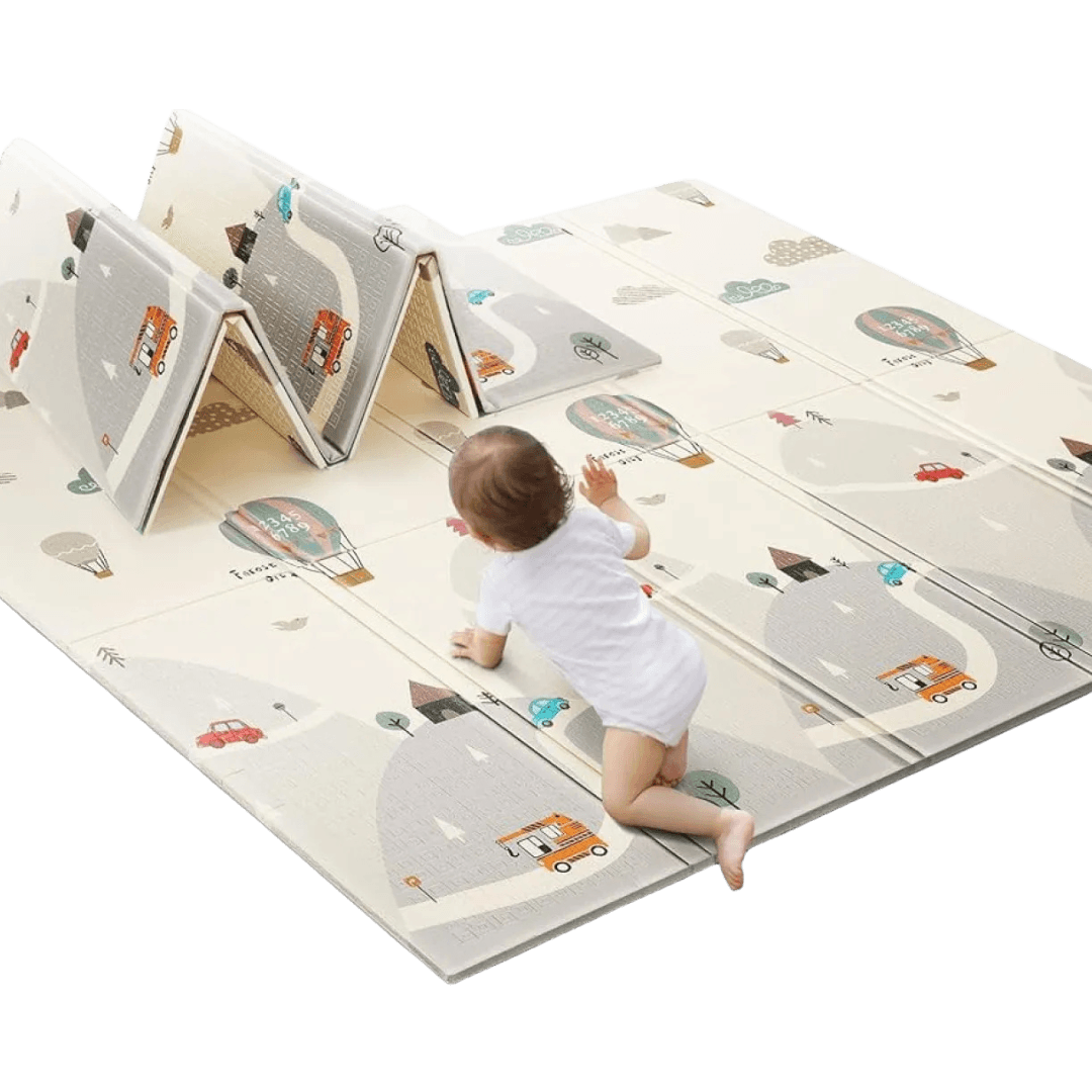 Baby's Double Sided foldable Waterproof Crawling Playing Mat | 6 Feet By 7 Feet