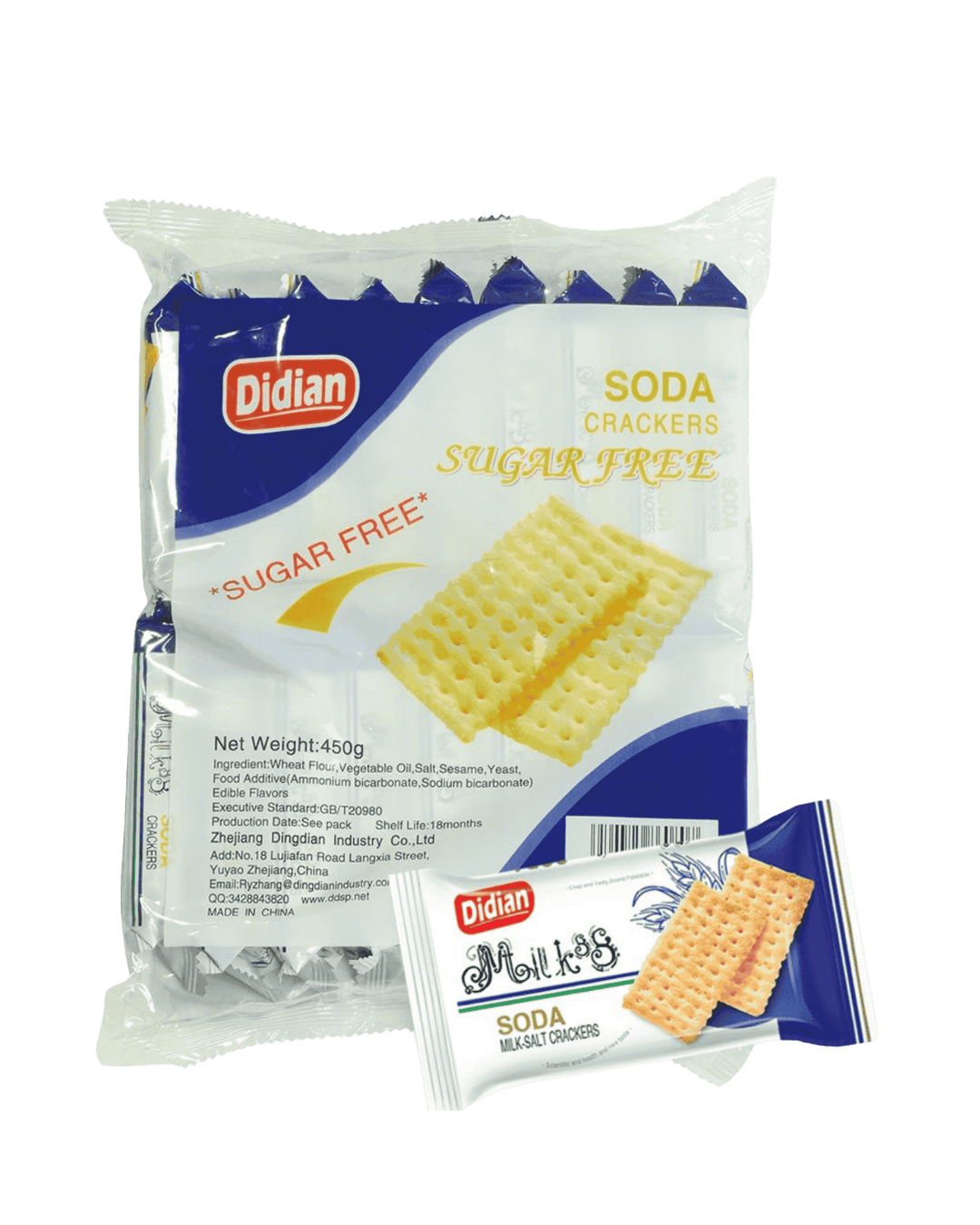 Didian | Soda Crackers | (Sugar Free) | 420 Gm | (23 Gm X 18 Sachets)