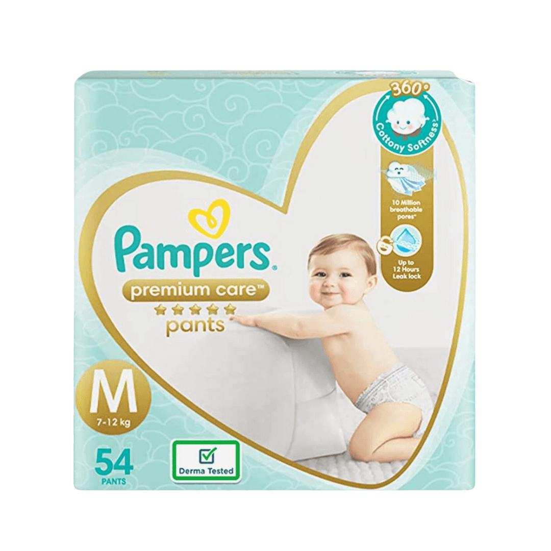 Pampers Premium Care Pants | Medium size baby Diapers (M) | 54pcs
