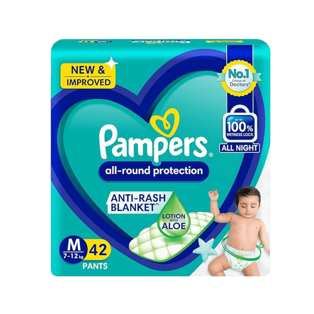 Pampers Diapers | Baby Pants | Medium | 42 Pcs