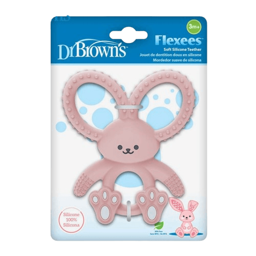 Dr Brown's Bunny Long Limbed Silicone Teether, Pink, 3m+