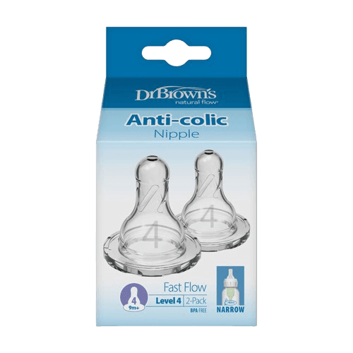 Dr. Brown's Level 4 Silicone Narrow Nipple - 2 Pcs