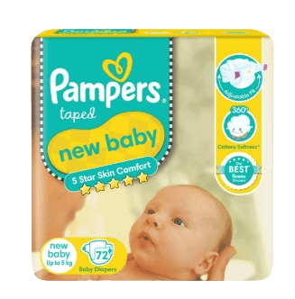 Pampers Tape NB-72pcs |( Upto 5kg)